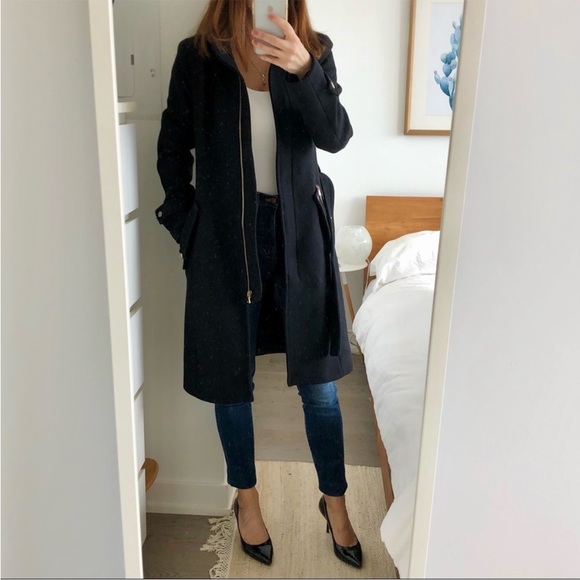 Sold ZARA BLACK WOOL COAT - Picture 3 of 4